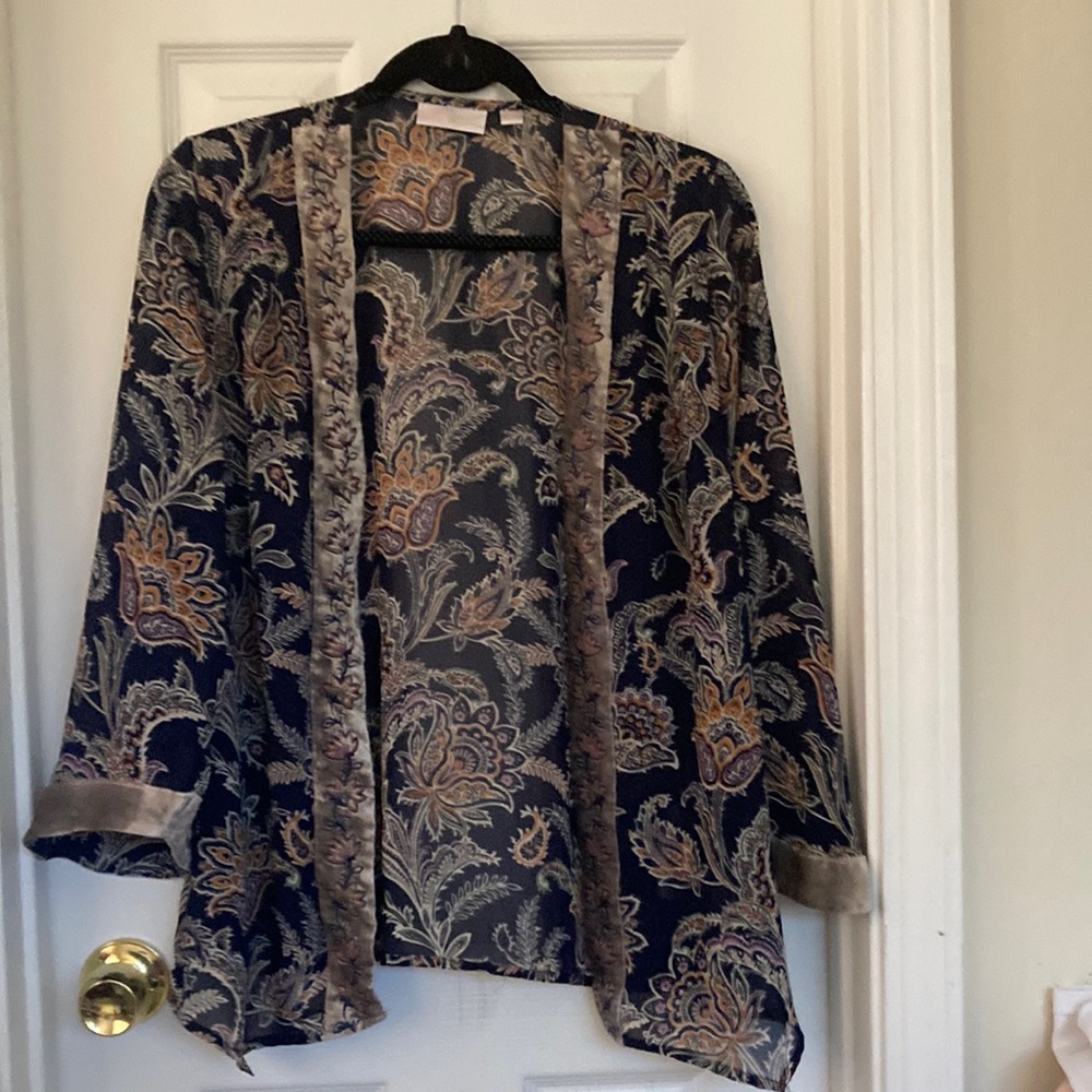Belle by Kim Gravel size XS multicolor sheer kimono
